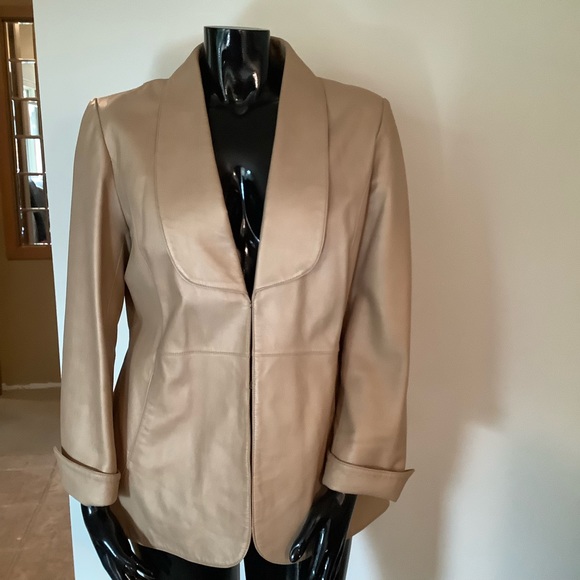 Bianca Nygard Jackets & Blazers - BIANCA NYGARD Gold Leather Jacket